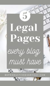 5 Legal pages every blog must have