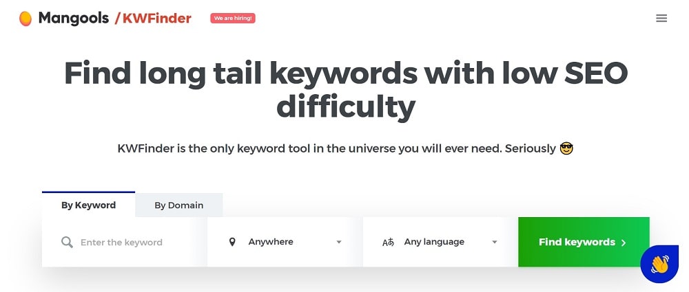 KWFinder is the only tool you need to find long tail keywords with low SEO difficulty and pick a blog niche you won't regret later.
