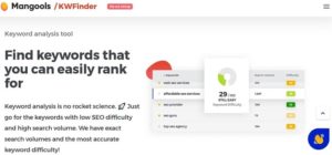 Use the keyword research tool KWFinder to find the best SEO keywords you can rank for when blogging without social media