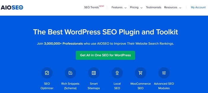 AIOSEO is best SEO plugins to improve SEO score on WordPress