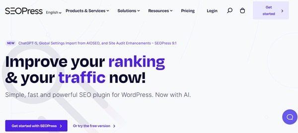 Improve your Google rankings and organic traffic now with SEOPress: A beginner-friendly, fast, and powerful SEO plugin for WordPress - now with AI!
