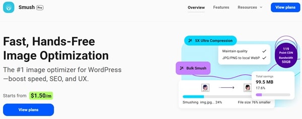 Smush PRO is the #1 image optimizer for WordPress