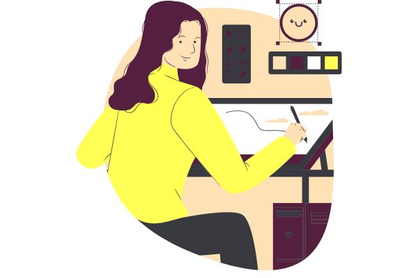 Artist working on a digital art piece, wondering what type of art is in demand right now