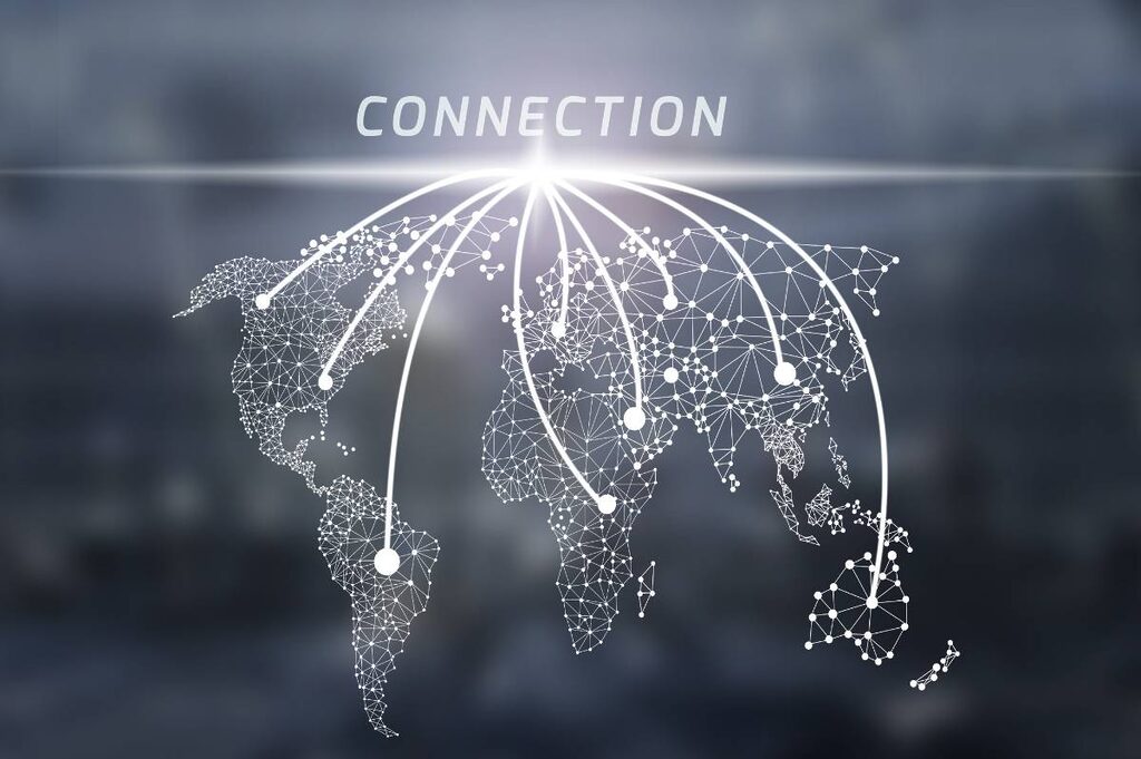 Illustration representing internet connection across the world.