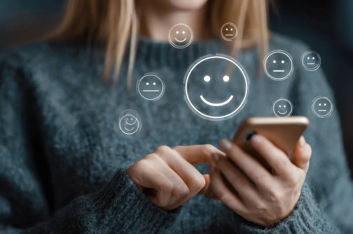 Scrolling on a mobile phone.